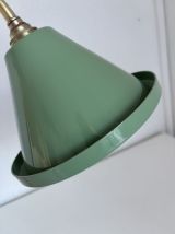 Lampe vintage 1920 monix métal nickelé tôle vert sauge - 50 