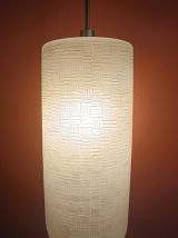 Suspension grand cylindre en verre vintage 1950 