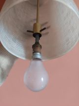 Suspension grand cylindre en verre vintage 1950 