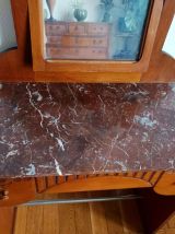 Coiffeuse art déco bois et marbre 