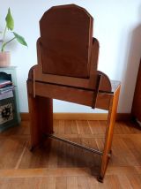 Coiffeuse art déco bois et marbre 