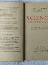 Sciences d'observation - classe de 3e - 1957