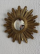 Miroir vintage 1960 soleil oeil de sorcière or - 26 cm
