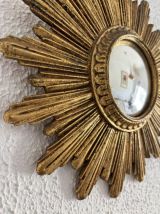 Miroir vintage 1960 soleil oeil de sorcière or - 26 cm