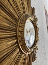 Miroir vintage 1960 soleil oeil de sorcière or - 26 cm