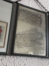 Miroir vintage 1940 triptyque barbier coiffeur bateau mer - 