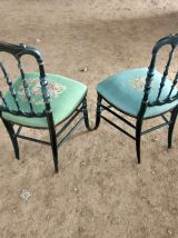 Paire ce chaises Napoléon 3 Brodées