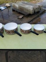 Batterie de 5 casseroles vintage