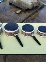 Batterie de 5 casseroles vintage