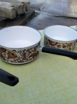 Batterie de 5 casseroles vintage