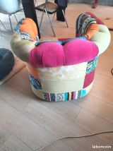 Fauteuil chesterfiels patchwork