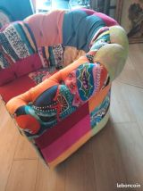 Fauteuil chesterfiels patchwork