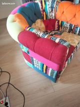 Fauteuil chesterfiels patchwork