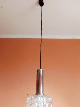 Suspension space age chrome et verre Allemagne 1970