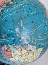 Globe vintage 1976 terrestre Taride verre marbre mappemonde 