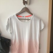 T shirt effet tye and Die blanc/ rose pale