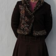 Blouson court simili peau/fourrure 36/38