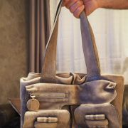 Sac Cuir CHLOE Gris Aspect Vintage Used Bon Etat