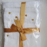 Ensemble cadeau Serviette et gant petite abeille jaune et or