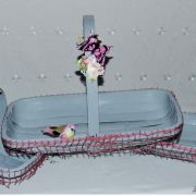 lot de 3 corbeilles en bambou style shabby