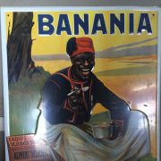 affiche en métal banania et chocolat menier 