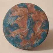 Bague moderne argentée et turquoise