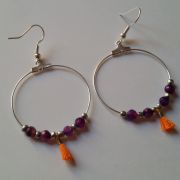 Boucles d'oreilles argent orange violet