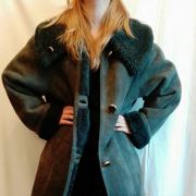 Manteau Shearling (cuir) gris bleuté taille L 