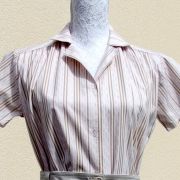 Chemisier vintage 3 saisons motif sable ligné surligné de petits traits de couleur T36