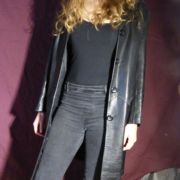 Long manteau cuir noir