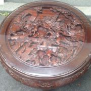 Table basse ancienne ronde bois massif