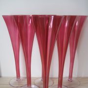 6 coupes à champagne rouges