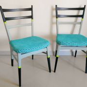 Paire de chaises vintages relookées