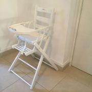 Chaise haute bois blanc pliable