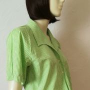 Chemisier vintage crop à nouer col poète vichy vert et blanc taille 42 44 