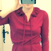 Robe vintage bordeaux rayée argentée