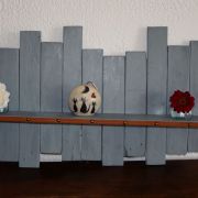 Etagére bois finition cuir