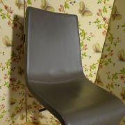 Tabouret de bar, cuir gris