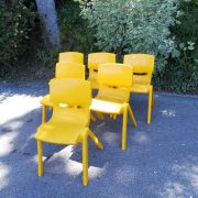 Série de 4 chaises jaunes