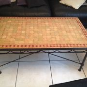 Table marocaine en mosaïque et fer forge