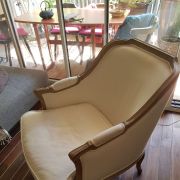 fauteuil bergère moderne blanc cassé