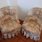 Paire de Fauteuil crapaud fleuri