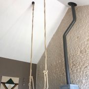 Lot de deux suspensions noir mat design rétro