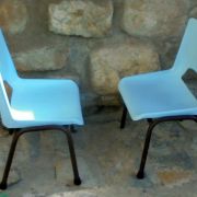 Paire de chaises d'école maternelle vintage
