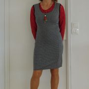 Robe droite chasuble pied de poule