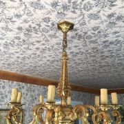 LUSTRE + 2 APPLIQUE BRONZE DORE