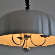 Suspension 3 feux en alu brossé vintage 1970s