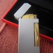 Superbe briquet Charles Jourdan argent et plaqué or