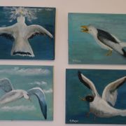 4 peintures huile sur toile 