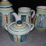 JOLI PETIT SERVICE CAFE ITALIEN ( peint à la main  )